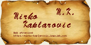 Mirko Kaplarović vizit kartica